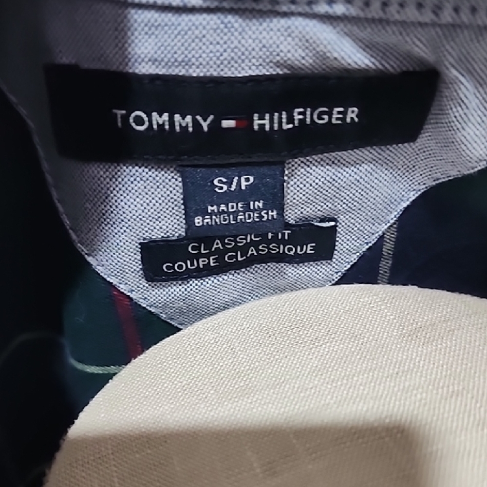 Tommy Hilfiger Navy and Green Checkered Shirt - Picture 3 of 3